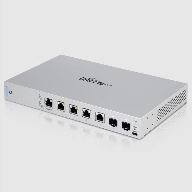 Ubiquiti US-XG-6POE 10 GbE PoE Switch 170W, SFP+ (Gen1), 4x1/2.5/5/10 GbE PoE++ ports, 2x10G SFP+ ports, Layer 3 switching, 2xDC - Best WiFi Mall
