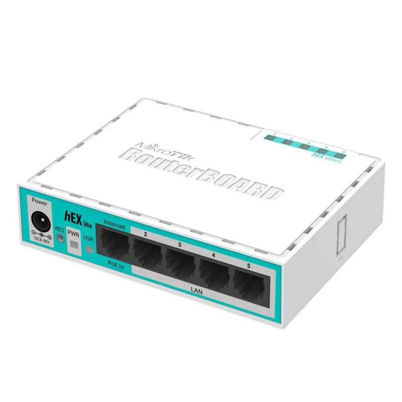 MikroTik RB750R2 RouterBOARD hEX Lite 5 ports Router 5x10/100 PoE RouterOS L4 ( RB750r2 ) CPU 850MHz - Best WiFi Mall