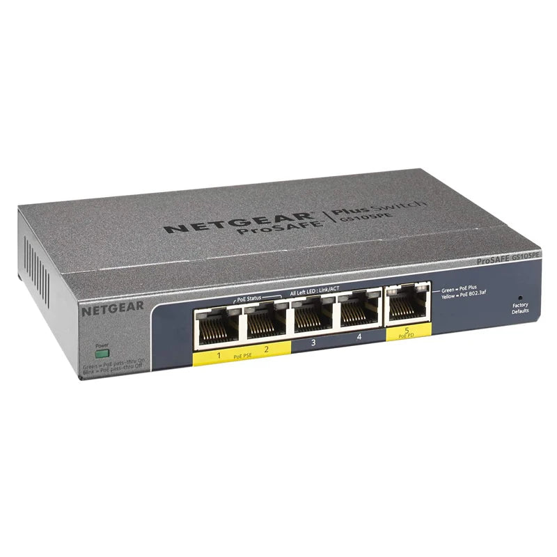 NETGEAR GS105PE Gigabit Plus Switch 5-Port Gigabit Ethernet Plus