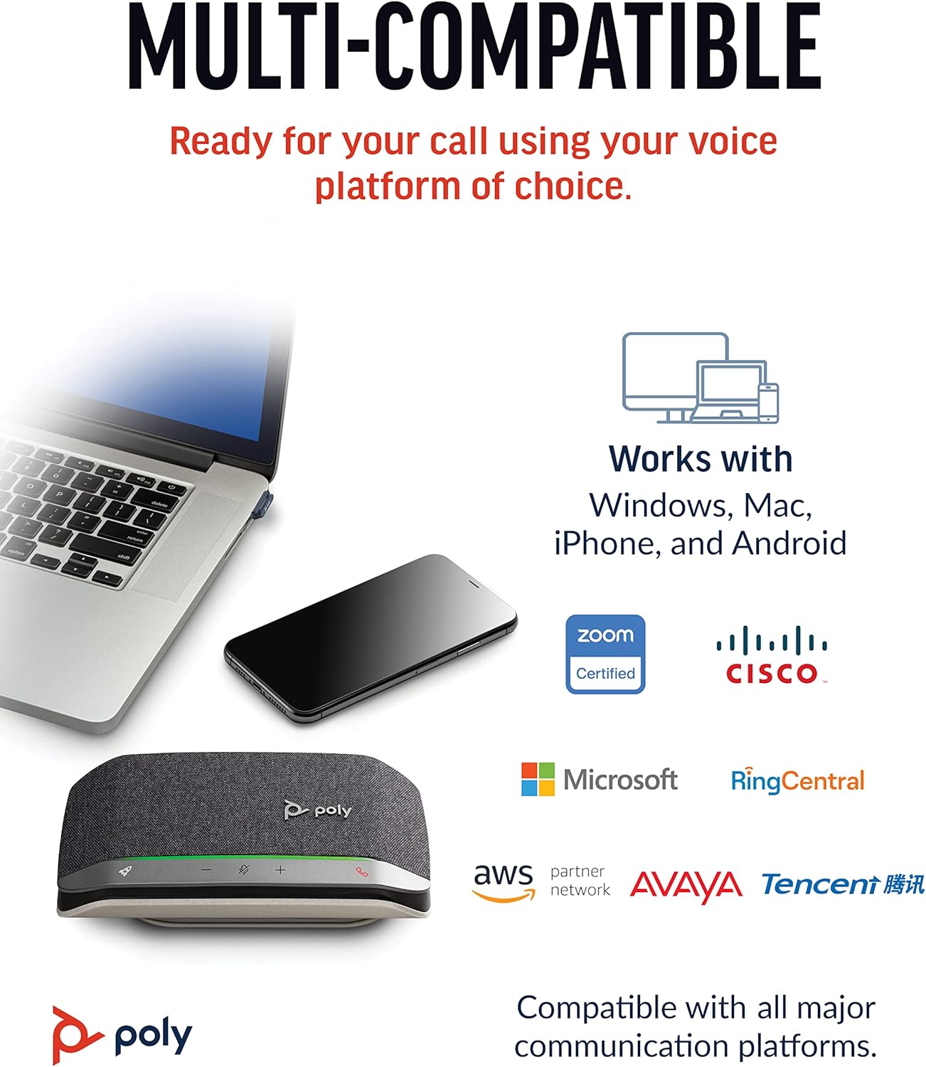 Poly Sync 20+ Personal Portable Bluetooth Smart Speakerphone (Plantronics) - USB-A UC Bluetooth Adapter - Connect Wirelessly to PC/Mac/Cell Phone - Works w/Teams, Zoom, & More