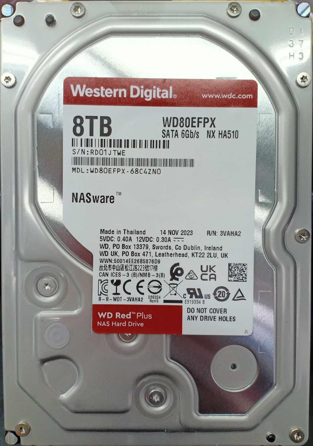 Western Digital 8TB WD Red Plus NAS Internal Hard Drive HDD - 5640 RPM, SATA 6 Gb/s, CMR, 256 MB Cache, 3.5" - WD80EFPX - Best WiFi Mall