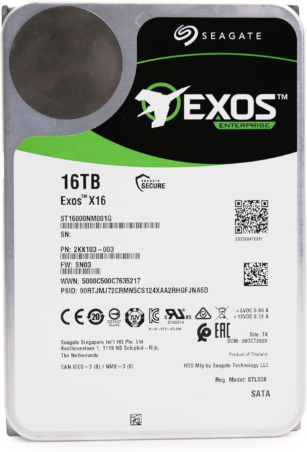 Seagate 16TB HDD Exos X16 7200 RPM 512e/4Kn SATA 6Gb/s 256MB Cache 3.5-Inch Enterprise Hard Drive (ST16000NM001G) - Best WiFi Mall