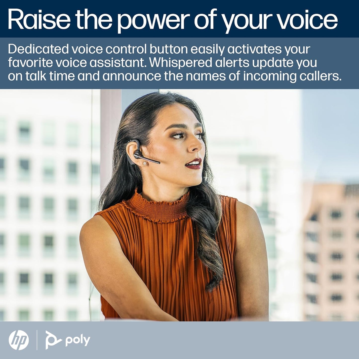 Poly Plantronics Voyager 5200 Bluetooth Over-the-Ear (Monaural) Headset - Compatible to connect to Cell Phones - Noise Canceling