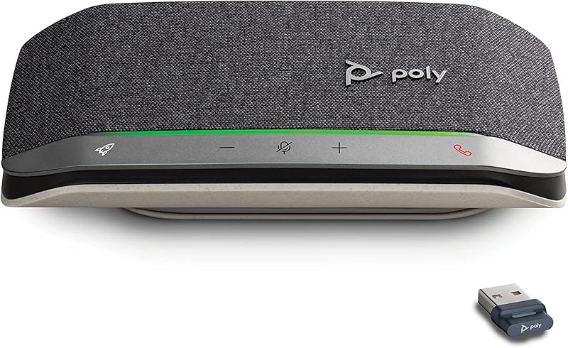 Poly Sync 20+ Personal Portable Bluetooth Smart Speakerphone (Plantronics) - USB-A UC Bluetooth Adapter - Connect Wirelessly to PC/Mac/Cell Phone - Works w/Teams, Zoom, & More