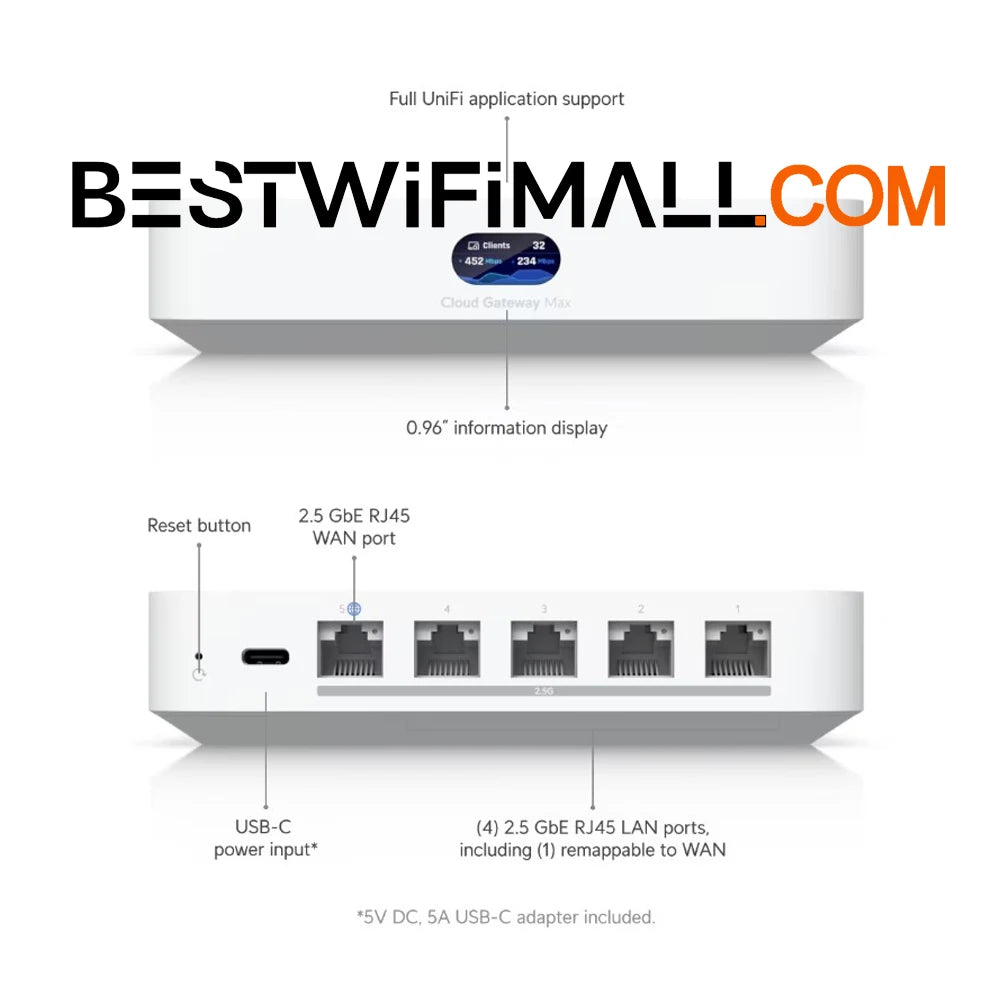 UBIQUITI Cloud Gateway Max UCG-Max-NS UCG-Max Compact 2.5G 30+