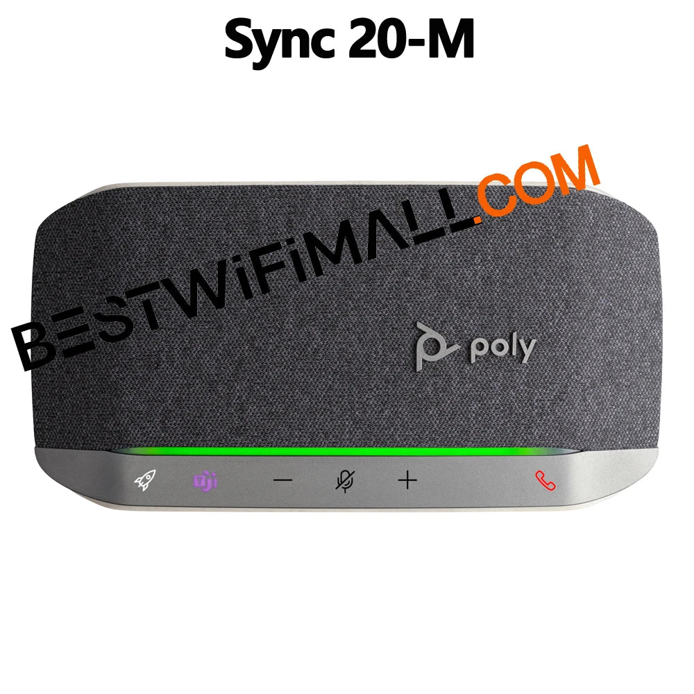 Poly Sync 20-M Speakerphone +USB-A to USB-C Cable USB/Bluetooth Smart Speakerphone, Up To 20 Hours Of Talk Time, Dynamic Audio