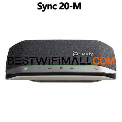 Poly Sync 20-M Speakerphone +USB-A to USB-C Cable USB/Bluetooth Smart Speakerphone, Up To 20 Hours Of Talk Time, Dynamic Audio