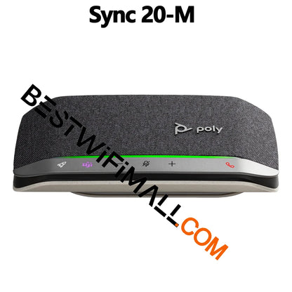 Poly Sync 20-M Speakerphone +USB-A to USB-C Cable USB/Bluetooth Smart Speakerphone, Up To 20 Hours Of Talk Time, Dynamic Audio