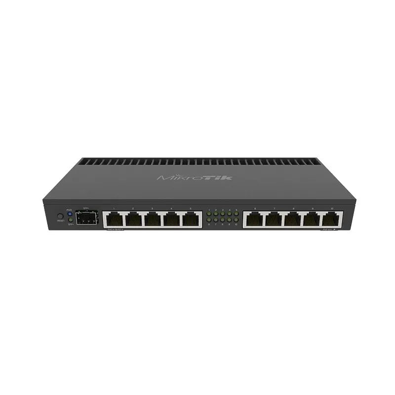 Mikrotik RB4011iGS+RM Powerful 10xGigabit Port Router with a Quad-Core 1.4Ghz CPU, 1GB RAM, SFP+10Gbps Cage with Rack Ears - Best WiFi Mall