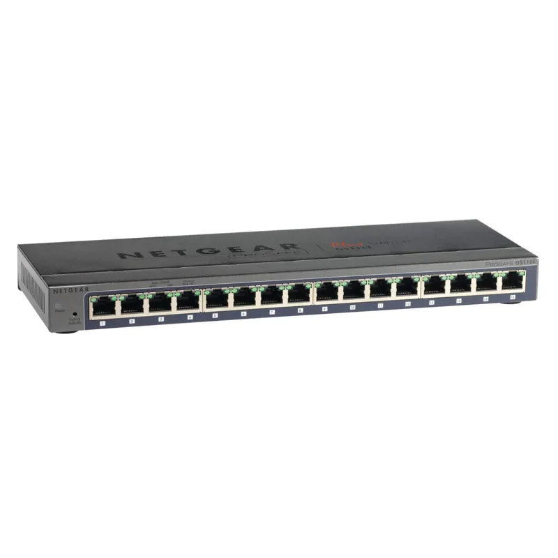NETGEAR GS116E 16-Port Gigabit Ethernet Smart Managed Plus Switch, Desktop, and ProSAFE Limited Lifetime Protection - Best WiFi Mall