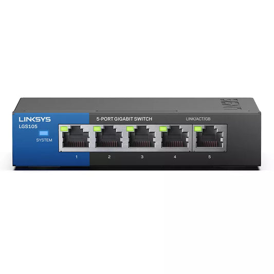 LINKSYS LGS105 5-Port Business Desktop Gigabit Switch Wired connection speed up to 1000 Mbps 5 Gigabit Ethernet auto-sensing por - Best WiFi Mall