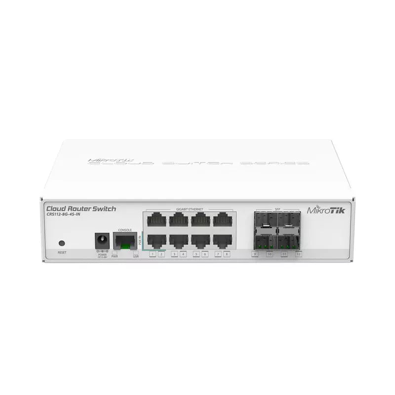 MikroTik CRS112-8G-4S-IN Router Switch 8 Gigabit Ports RouterOS 4xSFP Posts - Best WiFi Mall