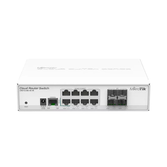 MikroTik CRS112-8G-4S-IN Router Switch 8 Gigabit Ports RouterOS 4xSFP Posts - Best WiFi Mall