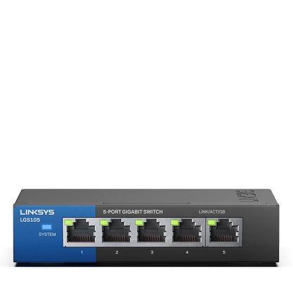 LINKSYS LGS105 5-Port Business Desktop Gigabit Switch Wired connection speed up to 1000 Mbps 5 Gigabit Ethernet auto-sensing por - Best WiFi Mall