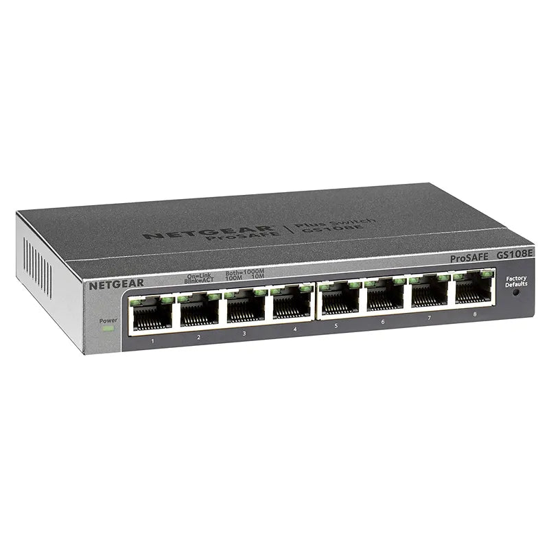 NETGEAR GS108E ProSafe 8-Port Gigabit Ethernet Smart Managed Plus Switches Series, VLAN, QoS, IGMP - Best WiFi Mall