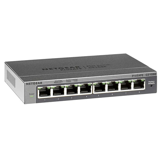NETGEAR GS108E ProSafe 8-Port Gigabit Ethernet Smart Managed Plus Switches Series, VLAN, QoS, IGMP - Best WiFi Mall