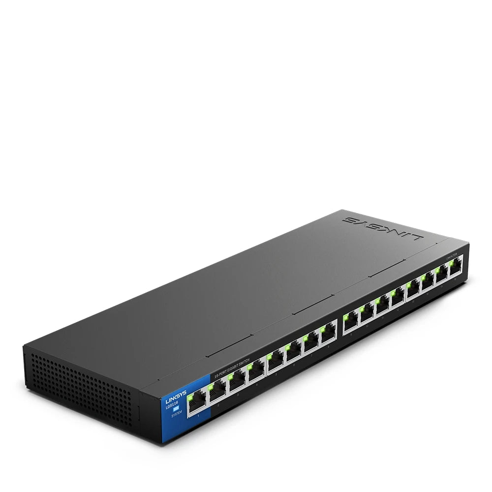 LINKSYS LGS116P 16-Port Switch With 8xPoE+ Business Desktop Gigabit Wired Connection Speed Up To 1,000 Mbps 16 Gigabit Ethernet - Best WiFi Mall