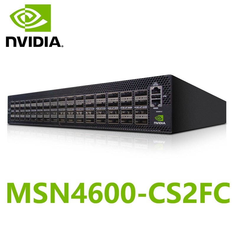 NVIDIA Mellanox MSN4600-CS2FC Spectrum-3 100GbE 2U Open Ethernet Switch Cumulus Linux System 64x200GbE QSFP28 - Best WiFi Mall