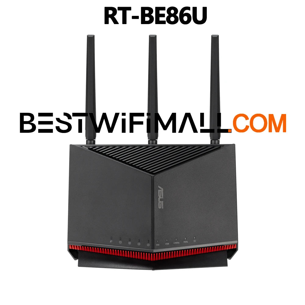 ASUS RT-BE86U BE6800 WiFi 7 802.11BE AiMesh Gaming Router Dual-Band 7-Stream 10G WAN/LAN Port, 2,750 Sq. Ft.
