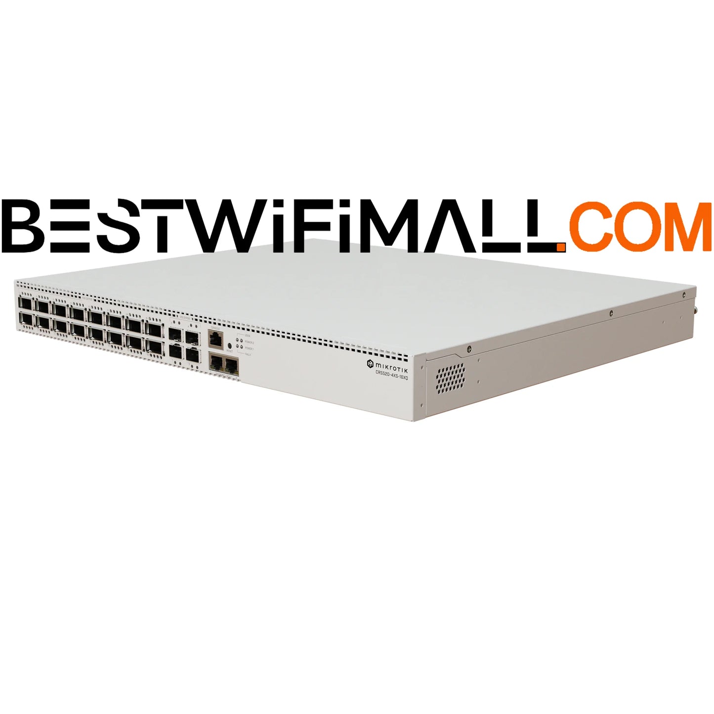 MikroTik CRS520-4XS-16XQ-RM Ultra-fast Enterprise Switch with Extra Processing Power Due to the CCR Series CPU 100 Gigabit Ports