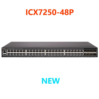 RUCKUS BROCADE ICX7250-48P ICX Switches Layer 3 POE+ Switch 48x10/100/1000Mbps PoE+Ports 740W 8x1GbE Uplink/Stacking SFP+