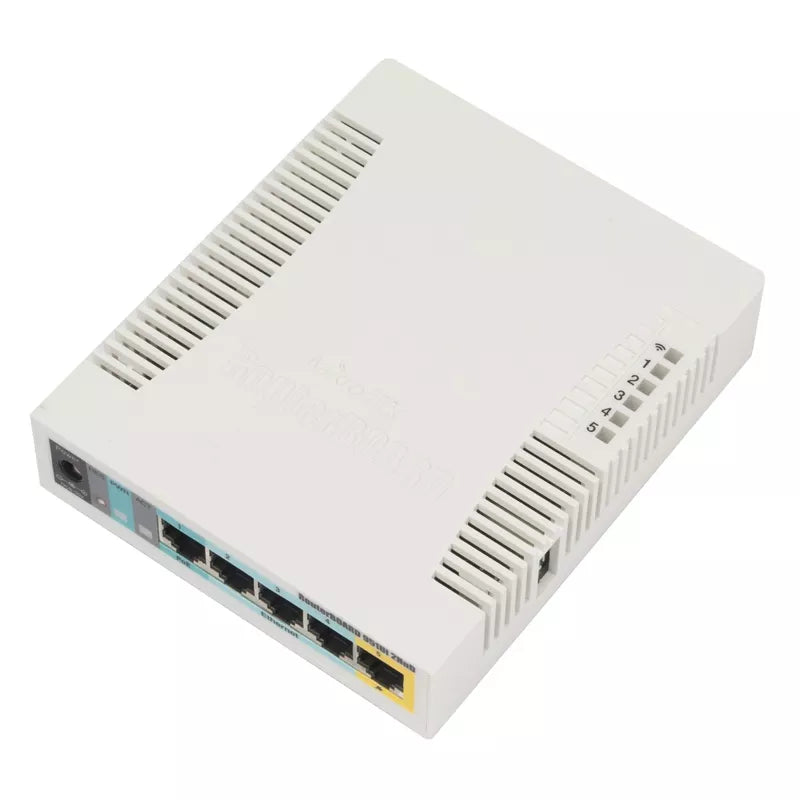 MikroTik RB951Ui-2HnD 5-Port WiFi Router 1000mW 300M RouterOS 2x2 MIMO 2.5dbi WI-FI 1xPOE In, 5xPOE Out - Best WiFi Mall
