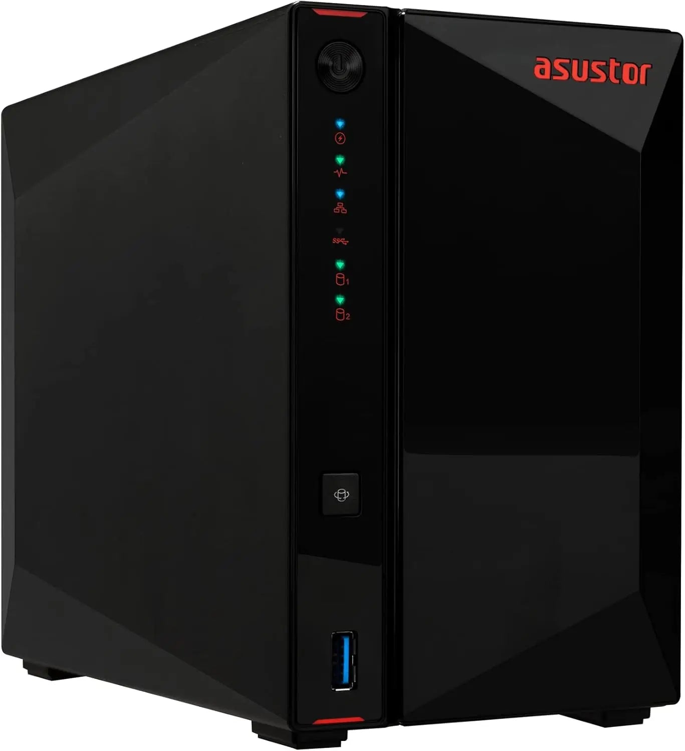 Asustor AS5402T 2 Bay NAS Intel Quad-Core 2GHz CPU 4xM.2 NVMe SSD Slots 2x2.5GbE Ports 4GB RAM For Gaming & Live Stream Diskless