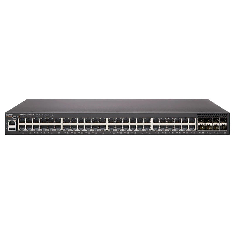 RUCKUS BROCADE ICX7250-48P ICX Switches Layer 3 POE+ Switch 48x10/100/1000Mbps PoE+Ports 740W 8x1GbE Uplink/Stacking SFP+