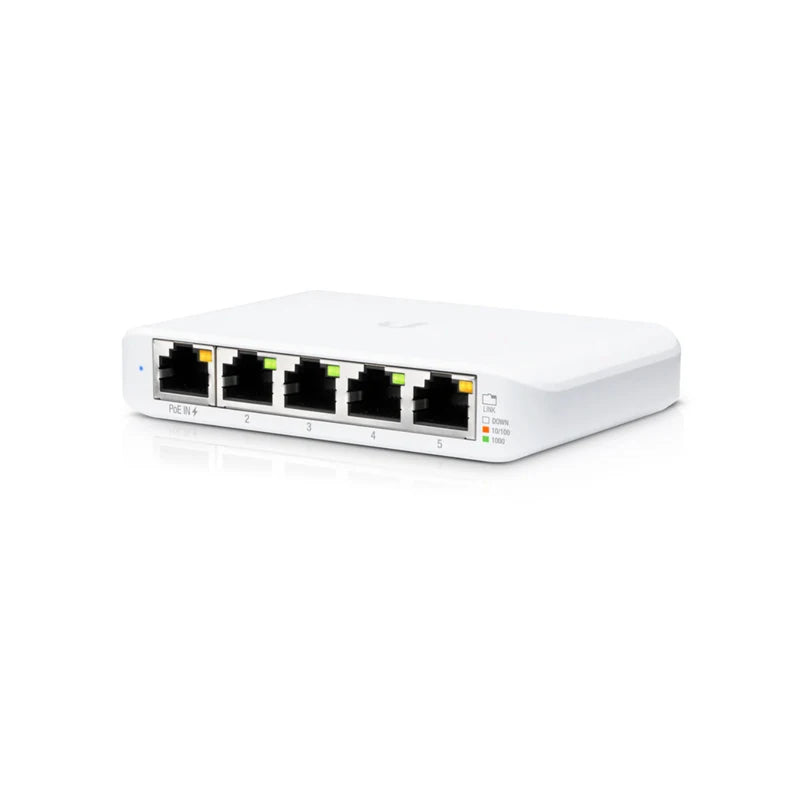 UBIQUITI USW-Flex-Mini Switch Flex Mini, Layer 2 switch with 5xGbE RJ45 ports, including 1xPoE input,fully managed UniFi Network - Best WiFi Mall