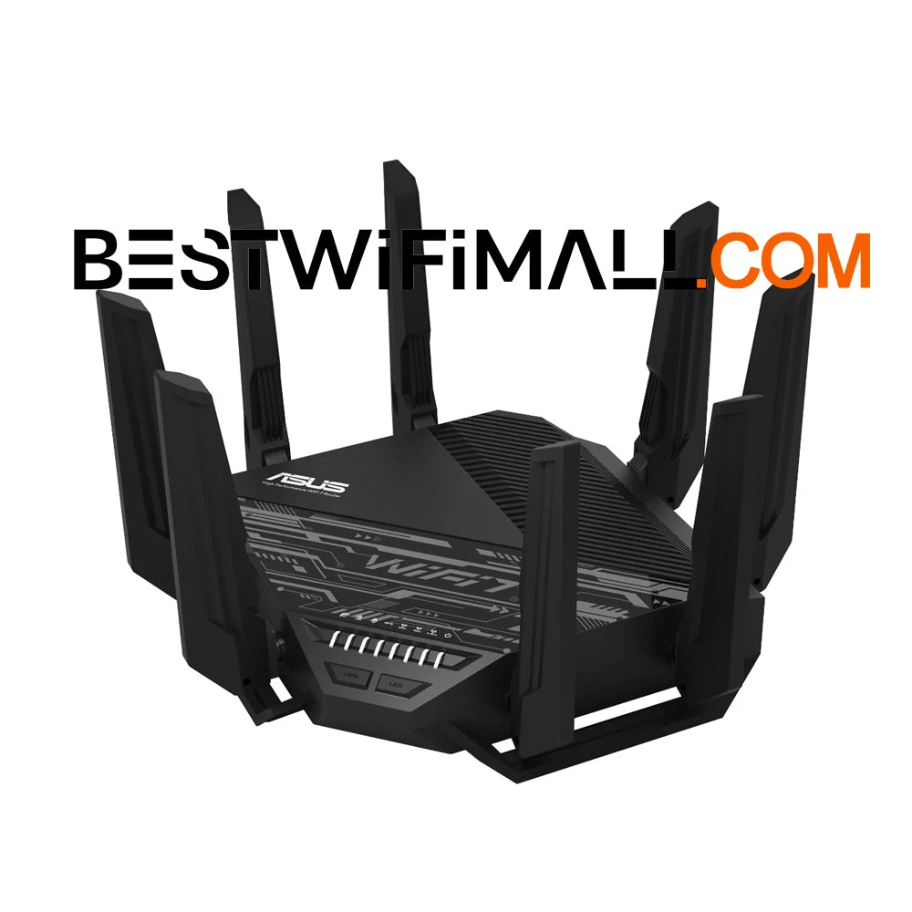 ASUS RT-BE96U BE19000 Tri-Band WiFi 7 Router Support New 320MHz Bandwidth 4096-QAM Multi-Link Operation MLO, Dual 10G Ports VPN
