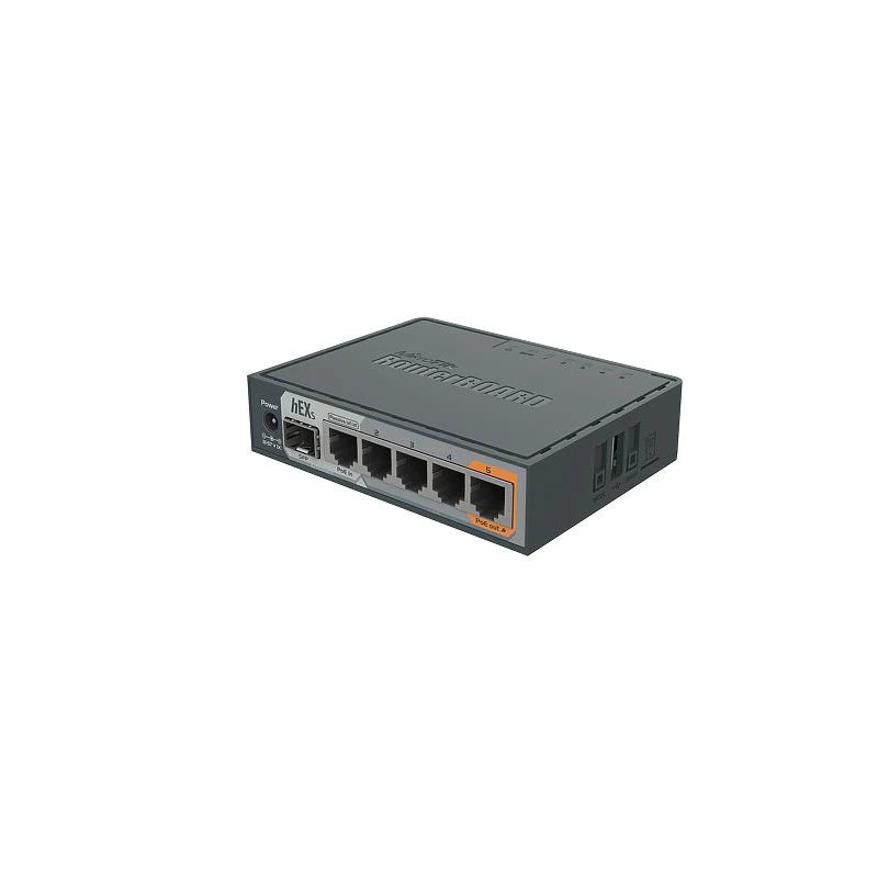 MikroTik RB760iGS hEX S ROS Gigabit Ethernet Router with 1xSFP Port, 5x10/100/1000Mbps Ports, - Best WiFi Mall