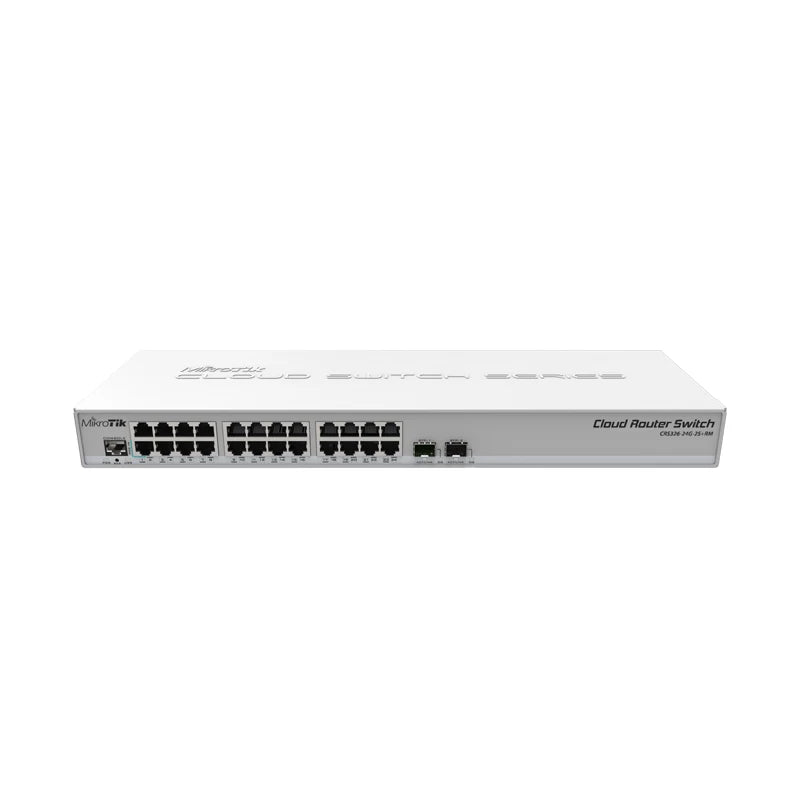MikroTik CRS326-24G-2S+RM Switch 24 Gigabit Port with 2xSFP+ Cages in 1U Rackmount Case, Dual Boot (RouterOS or SwitchOS) - Best WiFi Mall