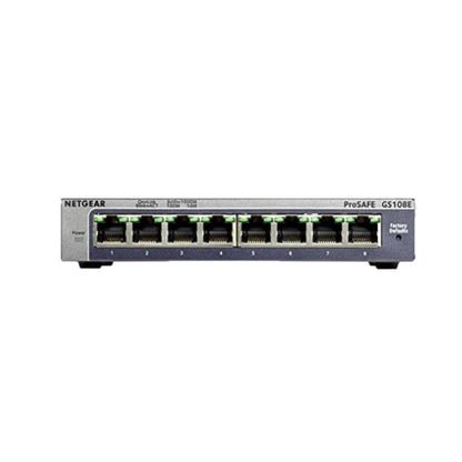 NETGEAR GS108E ProSafe 8-Port Gigabit Ethernet Smart Managed Plus Switches Series, VLAN, QoS, IGMP - Best WiFi Mall