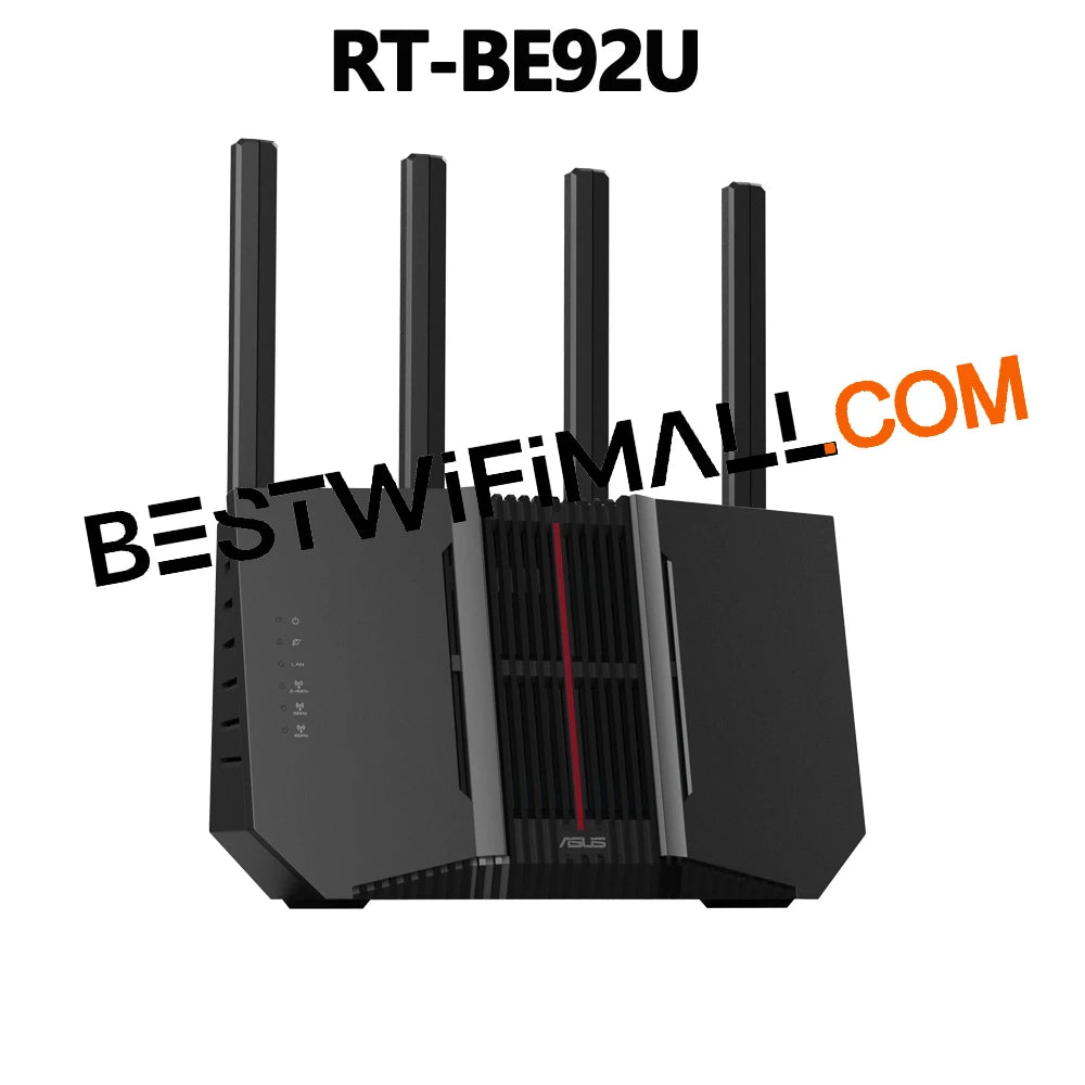ASUS RT-BE92U Wi-Fi 7 Router Next-Level Smart Home WiFi 7, 9700 Mbps BE9700 Smart AiMesh 2.4X Faster 320 MHz Channels 2,750sq.ft
