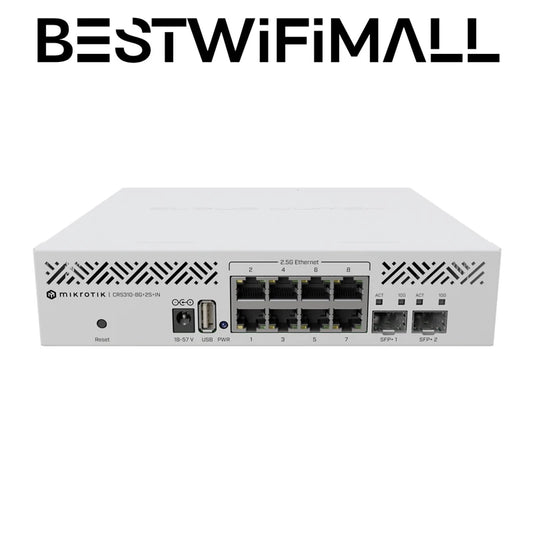 MikroTik CRS310-8G+2S+IN Switch 2.5/10 Gigabit SFP+ Ports, RouterOS V7, Run VLANs, Jumbo Frames, Link Aggregation, ACL Rules - Best WiFi Mall