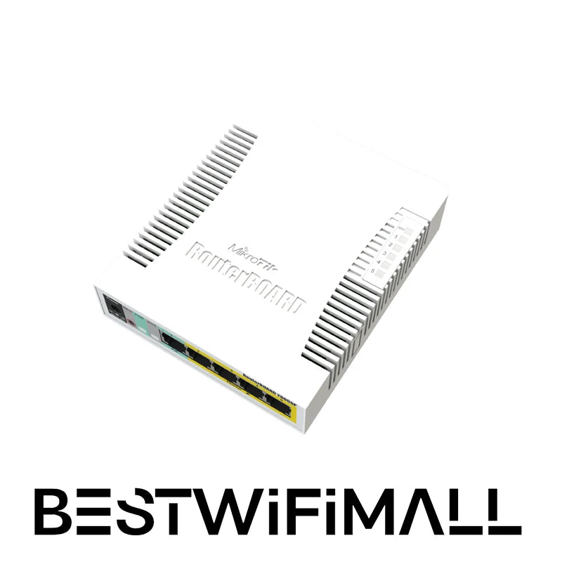 MikroTik CSS106-1G-4P-1S / RB260GSP 5x Gigabit PoE Out Ethernet Smart Switch, SFP Cage, Plastic Case, SwOS - Best WiFi Mall