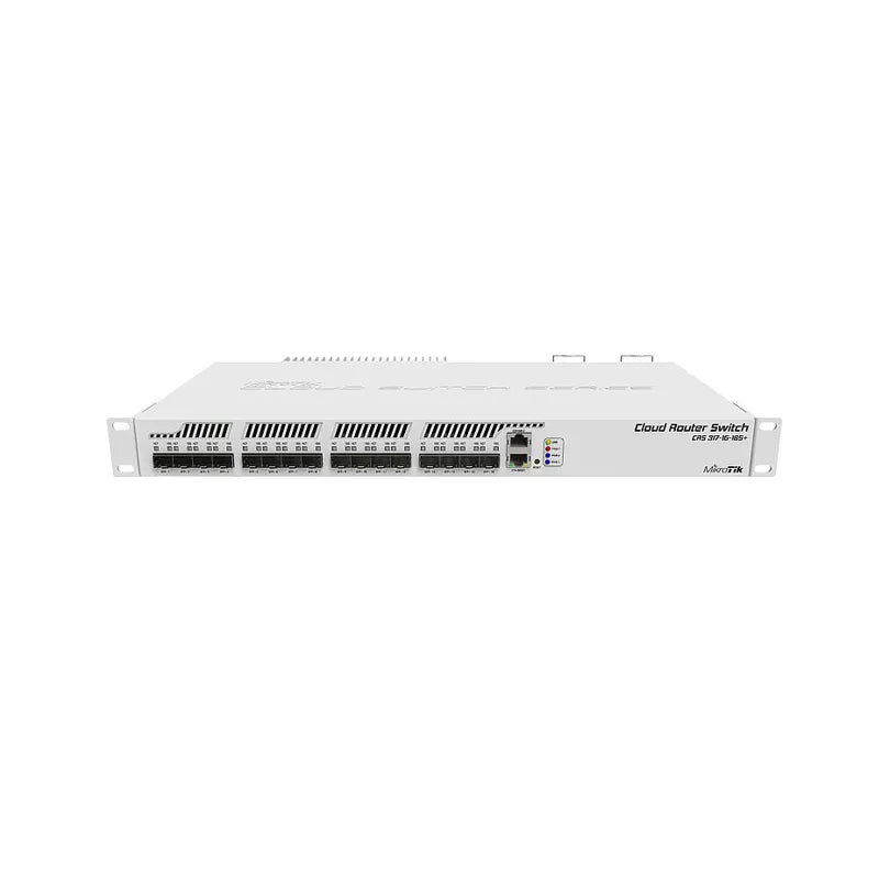 MikroTik CRS317-1G-16S+RM Cloud Router Smart Switch 1 x Gigabit LAN, 16 x SFP+ Cages, Dual Core 800MHz CPU, 1GB RAM 1U Rackmount - Best WiFi Mall