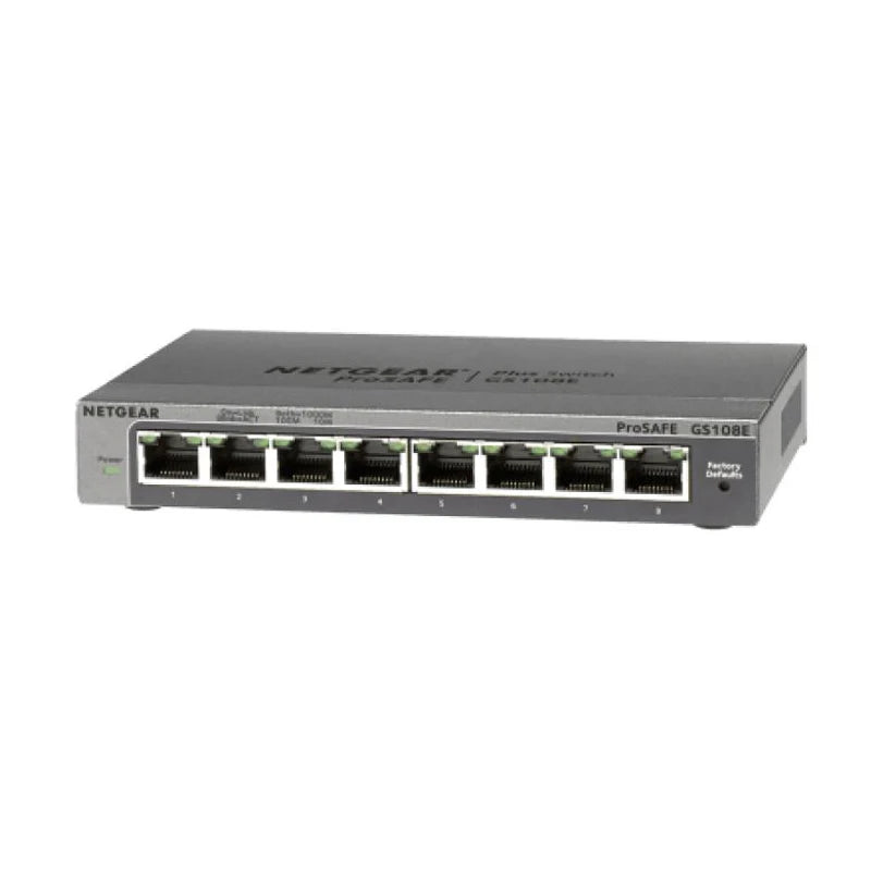 NETGEAR GS108E ProSafe 8-Port Gigabit Ethernet Smart Managed Plus Switches Series, VLAN, QoS, IGMP - Best WiFi Mall