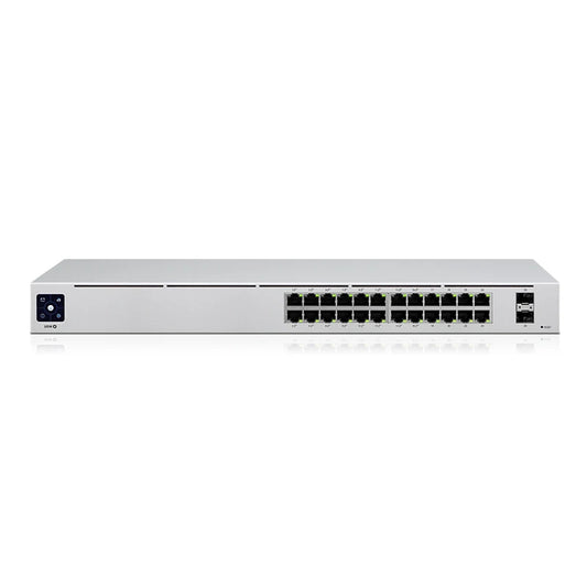 UBIQUITI USW-24 24-Port Layer 2 Switch (24 x GbE, 2x1G SFP ports, 52 Gbps Switching Capacity, a silent, fanless cooling system - Best WiFi Mall