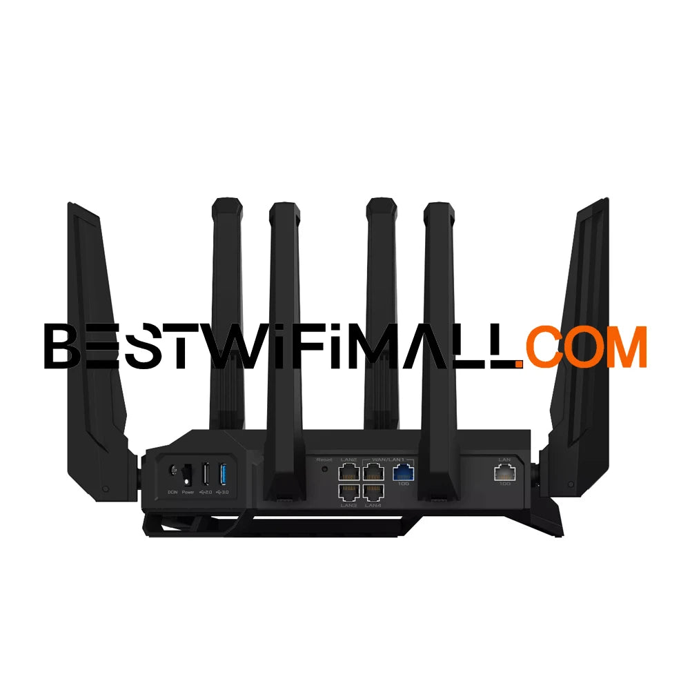ASUS RT-BE96U BE19000 Tri-Band WiFi 7 Router Support New 320MHz Bandwidth 4096-QAM Multi-Link Operation MLO, Dual 10G Ports VPN