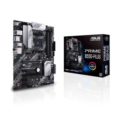 ASUS PRIME B550-PLUS AMD B550 (Ryzen AM4) ATX motherboard with dual M.2, PCIe 4.0, 1 Gb Ethernet, DisplayPort/HDMI, SATA 6 Gbps