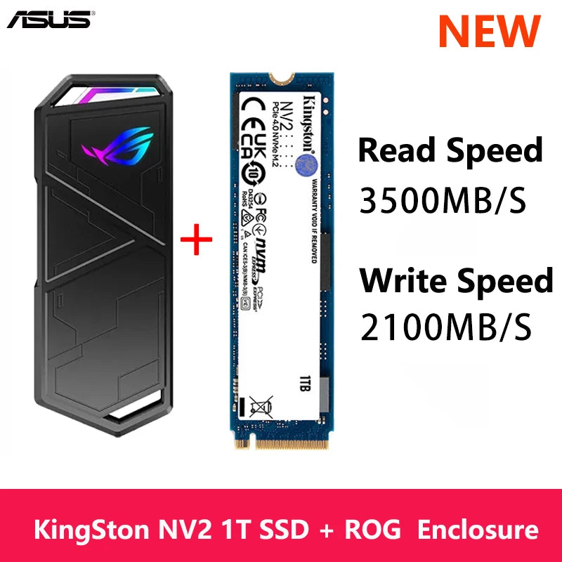 ASUS ROG STRIX ARION External Hard Disk M.2 NVMe SSD Enclosure USB3.2 GEN2 Type-C, Fits PCIe 2280/2260/2242/2230 M/M+B Key - Best WiFi Mall