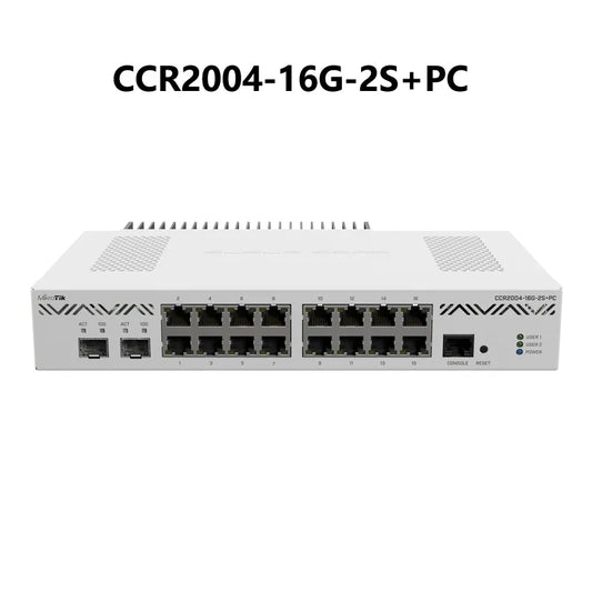 Mikrotik CCR2004-16G-2S+PC or CCR2004-16G-2S+ CCR2004 Series Router 16x Gigabit Ethernet Ports, 2x10G SFP+ Cages - Best WiFi Mall