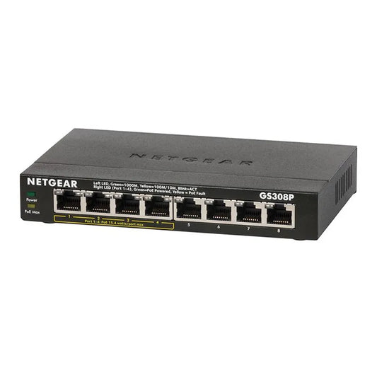 NETGEAR GS308P 8-Port Gigabit Ethernet SOHO Unmanaged Network Switch with 4-Ports PoE (53W) - Best WiFi Mall