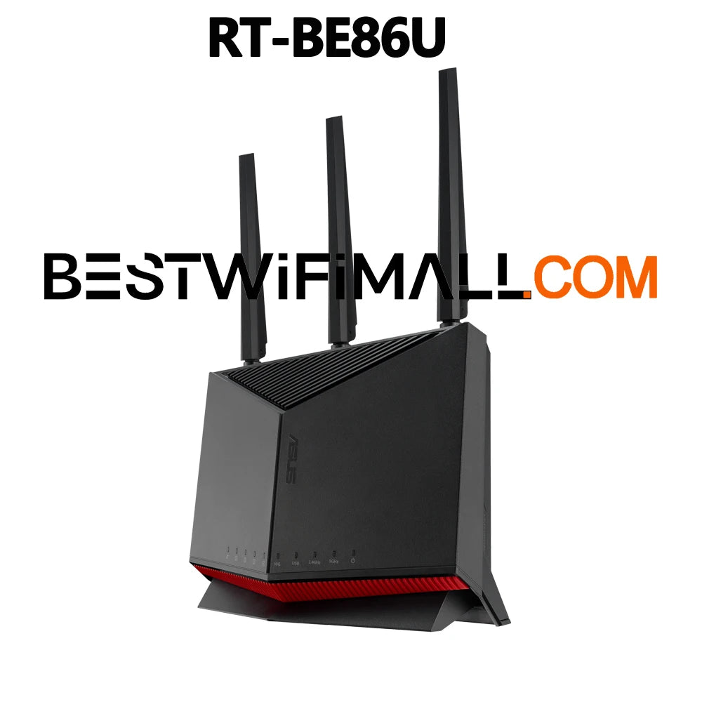 ASUS RT-BE86U BE6800 WiFi 7 802.11BE AiMesh Gaming Router Dual-Band 7-Stream 10G WAN/LAN Port, 2,750 Sq. Ft.