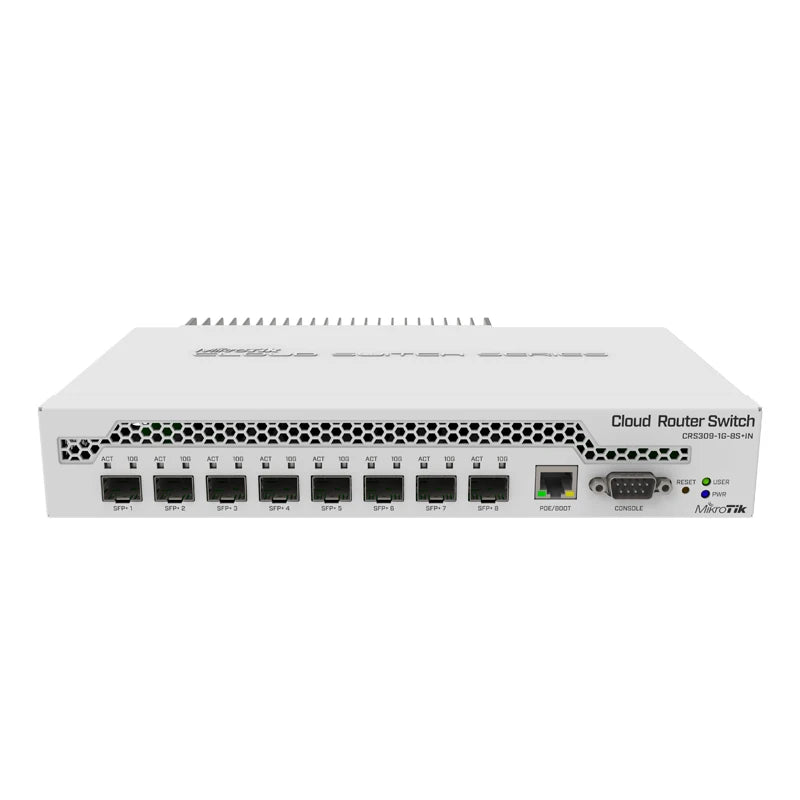 Mikrotik CRS309-1G-8S+IN Desktop Switch with 1xGigabit Ethernet port and 8xSFP+10Gbps ports, switching capacity of 162 Gbps - Best WiFi Mall