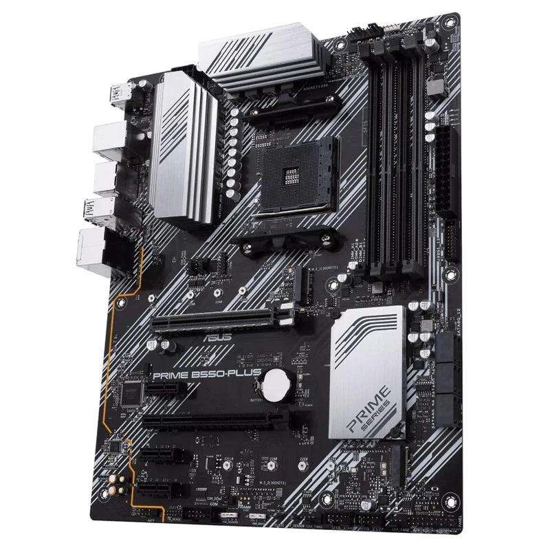 ASUS PRIME B550-PLUS AMD B550 (Ryzen AM4) ATX motherboard with dual M.2, PCIe 4.0, 1 Gb Ethernet, DisplayPort/HDMI, SATA 6 Gbps
