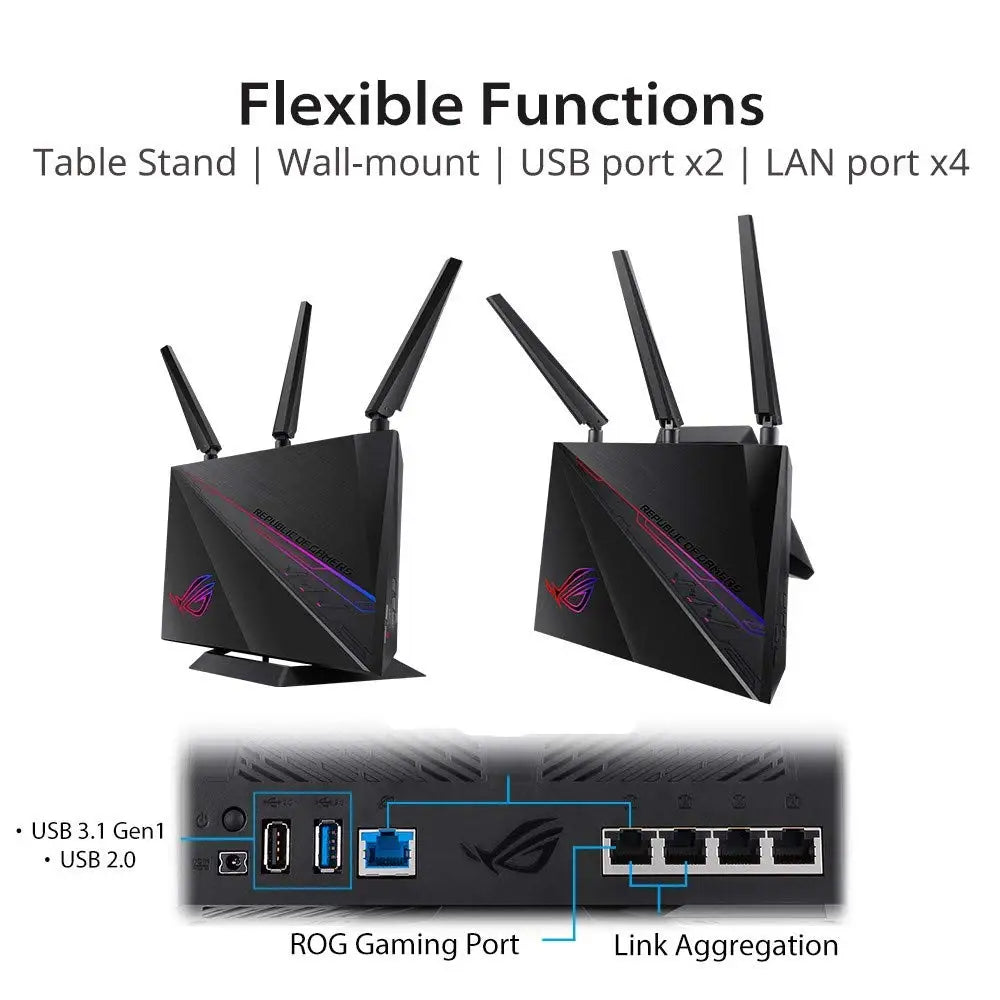 ASUS ROG Gaming WiFi Router GT-AC2900 Used AC2900 Dual Band Rapture NVIDIA GeForce NOW,AiMesh For Whole-home Wi-Fi  AiProtection - Best WiFi Mall