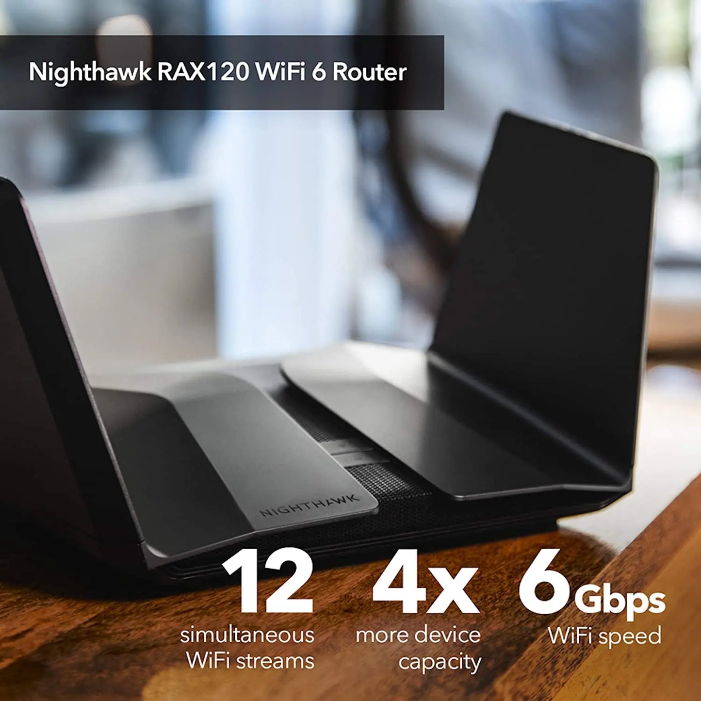 NETGEAR RAX120 Nighthawk 12-Stream Tri-Band WiFi 6 Router AX6000 Wireless Speed up to 6Gbps, 4K/8K UHD, Longer Range  Antennas - Best WiFi Mall