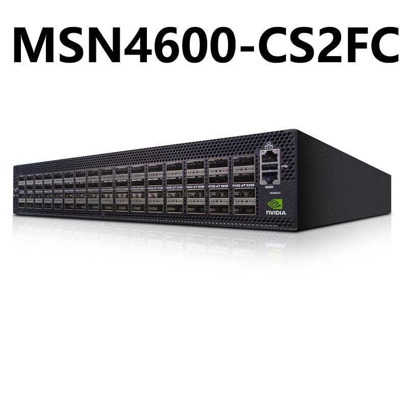 NVIDIA Mellanox MSN4600-CS2FC Spectrum-3 100GbE 2U Open Ethernet Switch Cumulus Linux System 64x200GbE QSFP28 - Best WiFi Mall